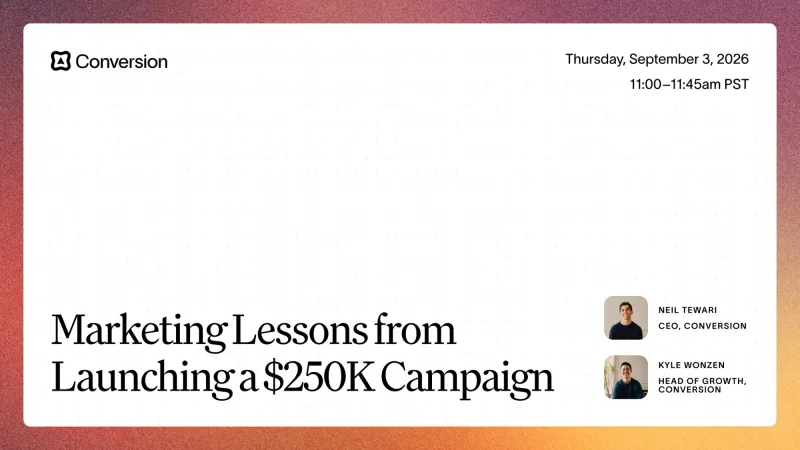 Webinar: Marketing Lessons From Launching a $250k Campaign